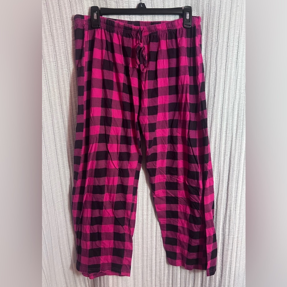 Just Love Pink and Black Plaid Pajama Pants